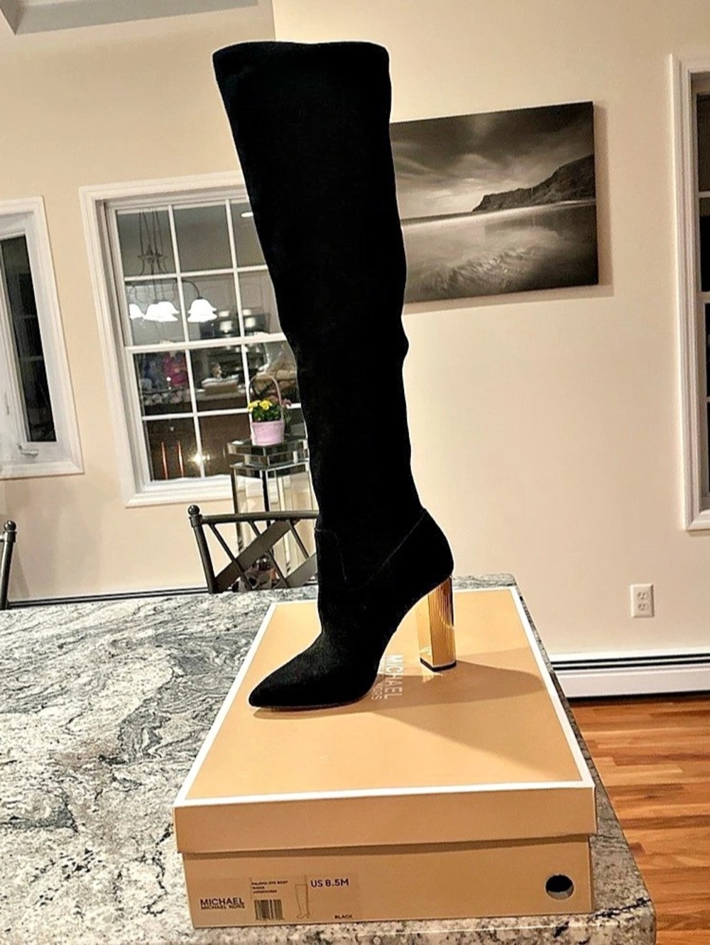 Michael Kors Noemie Suede Over-the-Knee Boot Black
